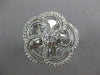 ESTATE EXTRA LARGE 1.34CT DIAMOND 14KT WHITE GOLD 3D FLOWER INFINITY LOVE RING