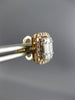ESTATE LARGE 1.16CT ROUND & BAGUETTE DIAMOND 18K WHITE & ROSE GOLD STUD EARRINGS