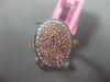 ESTATE WIDE .52CT WHITE & PINK DIAMOND 18KT WHITE & ROSE GOLD OVAL CLASSIC RING