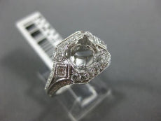 LARGE .69CT DIAMOND 14KT WHITE GOLD 3D 4 PRONG HEART SEMI MOUNT ENGAGEMENT RING