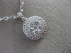 ESTATE .40CT DIAMOND 18KT WHITE GOLD 3D CLASSIC CIRCULAR PAVE FLOATING PENDANT