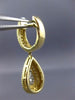 ESTATE .36CT DIAMOND 14KT WHITE & YELLOW GOLD TEAR DROP ROPE HANGING EARRINGS