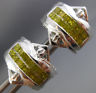 ESTATE 1.19CT WHITE & INTENSE FANCY YELLOW DIAMOND 14KT WHITE GOLD STUD EARRINGS