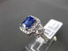 ANTIQUE LARGE 3.33CT DIAMOND & AAA SAPPHIRE 18KT WHITE GOLD HALO ENGAGEMENT RING