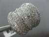 ESTATE EXTRA LARGE 3.90CT DIAMOND 18K WHITE GOLD MULTI ROW PAVE ANNIVERSARY RING