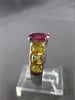 ANTIQUE 2.77CT RUBY & YELLOW SAPPHIRE 18KT WHITE GOLD CLASSIC ENGAGEMENT RING