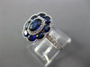 ESTATE 1.91CT DIAMOND & AAA SAPPHIRE 18K WHITE GOLD CLASSIC FLOWER FILIGREE RING