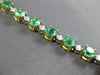 ESTATE 9.43CT DIAMOND & AAA EMERALD 18KT YELLOW GOLD 3D ROUND TENNIS BRACELET