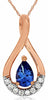 .48CT DIAMOND & AAA TANZANITE 14KT ROSE GOLD PEAR SHAPE & ROUND INFINITY PENDANT