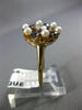 ANTIQUE .85CT OLD MINE DIAMOND AAA SAPPHIRE & PEARL 14K YELLOW GOLD RING #21998