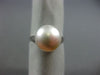 ANTIQUE LARGE .10CT DIAMOND & AAA SOUTH SEA PEARL PLATINUM 3D ENGAGEMENT RING