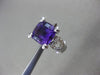 ESTATE LARGE 7.03CT DIAMOND & AMETHYST 14KT WHITE GOLD 3D HEART CLIP ON EARRINGS