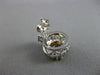 ESTATE 3.70CT DIAMOND & CITRINE 14K WHITE GOLD ROUND HALO FILIGREE STUD EARRINGS