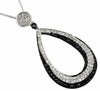 .62CT WHITE & BLACK DIAMOND 14KT WHITE GOLD 3D CLASSIC OPEN TEAR DROP PENDANT