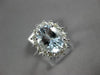 ESTATE LARGE 2.65CT DIAMOND & AAA AQUAMARINE 14KT WHITE GOLD 3D ENGAGEMENT RING