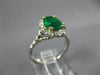 ESTATE LARGE 1.94CT DIAMOND & AAA EMERALD 18KT WHITE GOLD 3D ENGAGEMENT #26503