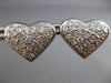 ESTATE 1.70CT DIAMOND 14KT WHITE GOLD 3D PAVE HEART SHAPE LOVE EARRINGS #21492