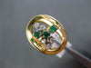 ESTATE .22CT DIAMOND & AAA EMERALD 14KT WHITE & YELLOW GOLD 3D OVAL FUN RING