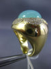 ESTATE EXTRA LARGE 13.20CT DIAMOND & AAA BLUE AGATE 18KT YELLOW GOLD FLOWER RING