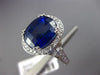 ESTATE LARGE 9.14CT DIAMOND & AAA SAPPHIRES 14KT WHITE GOLD OVAL ENGAGEMENT RING
