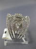 ESTATE LARGE 1.25CT DIAMOND 14K WHITE GOLD FLOWER OPEN FILIGREE ANNIVERSARY RING