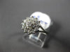 ESTATE .45CT ROUND CUT DIAMOND 14K WHITE GOLD 3D CLASSIC FLOWER CLUSTER FUN RING