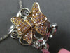 ESTATE LARGE .32CT DIAMOND 18K WHITE & ROSE GOLD OPEN FILIGREE BUTTERFLY PENDANT