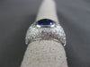 ESTATE LARGE 2.90CT DIAMOND & AAA SAPPHIRE 18KT WHITE GOLD PAVE ENGAGEMENT RING