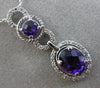 ESTATE 1.97CT DIAMOND & AMETHYST 14K WHITE GOLD 3D ROUND & OVAL FLOATING PENDANT