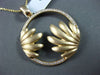 ESTATE LARGE .26CT DIAMOND 14KT YELLOW GOLD SEASHELL CIRCLE OF LIFE PENDANT