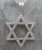 ESTATE .87CT DIAMOND 18KT WHITE GOLD 3D PAVE STAR OF DAVID FLOATING FUN PENDANT