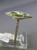 ESTATE 1.25CT DIAMOND & TSAVORITE 14K WHITE GOLD MULTI LEAF INFINITY FLOWER RING