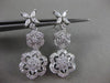 ESTATE LARGE 1.84CT ROUD & MARQUISE DIAMOND 14KT WHITE GOLD HALO FLOWER EARRINGS