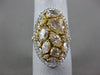 LARGE 4.18CT WHITE & FANCY YELLOW DIAMOND 18K 2 TONE GOLD OVAL ANNIVERSARY RING