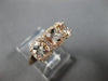 ESTATE WIDE 2.51CT DIAMOND & AAA MORGANITE 14KT ROSE GOLD 3D 3 STONE FUN RING