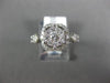 ESTATE WIDE 1CT DIAMOND 14KT WHITE GOLD 3D CLUSTER SQUARE HALO ENGAGEMENT RING
