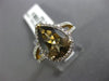 ESTATE 2.91CT DIAMOND & AAA SMOKY TOPAZ 14KT YELLOW GOLD HALO ENGAGEMENT RING