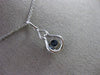 ESTATE .73CT DIAMOND & SAPPHIRE 18K WHITE GOLD DOUBLE RAIN DROP FLOATING PENDANT