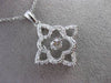 ESTATE .50CT DIAMOND 14KT WHITE GOLD SOLITAIRE FILIGREE FLOATING 3D PENDANT