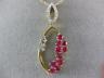 ESTATE .65CT DIAMOND & AAA RUBY 14K YELLOW GOLD 3D MARQUISE SHAPE FLOWER PENDANT