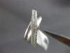 ESTATE WIDE .54CT DIAMOND 14KT WHITE GOLD 3D MULTI ROW CRISS CROSS INFINITY RING