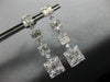 ESTATE LARGE 2.41CT DIAMOND 18KT WHITE GOLD 3D SQUARE JOURNEY HANGING EARRINGS