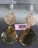 ESTATE LARGE .60CT DIAMOND 14KT WHITE YELLOW & ROSE GOLD SUNBURST PAVE EARRINGS