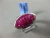 ESTATE WIDE 5.80CT DIAMOND & AAA EXTRA FACET RUBY 18KT WHITE GOLD 3D ETOILE RING