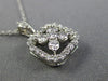 ESTATE .50CT DIAMOND 14K WHITE GOLD 3D OPEN FLOWER SQUARE FLOATING PENDANT CHAIN