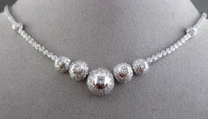 ESTATE LARGE 4.04CT MULTI SHAPE DIAMOND 18KT WHITE GOLD ETOILE TENNIS NECKLACE