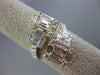 ESTATE WIDE 2.40CT DIAMOND 18KT TRI COLOR GOLD 3D SEMI ETERNITY CRISS CROSS RING