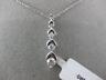 ESTATE .50CT DIAMOND 14K WHITE GOLD 5 STONE JOURNEY GRADUATING ELONGATED PENDANT