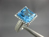 ESTATE LARGE 8.0CT AAA BLUE TOPAZ 14KT WHITE GOLD SOLITAIRE FILIGREE RING #26572