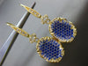 ESTATE LARGE 2.26CT DIAMOND & SAPPHIRE 18K YELLOW GOLD 3D OVAL FILIGREE EARRINGS